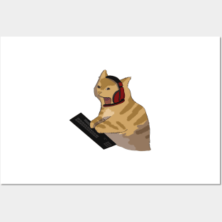 Cat gamer Posters and Art